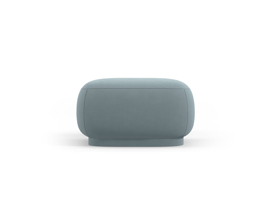Velvet pouffe, Camden, 1-seater, light blue