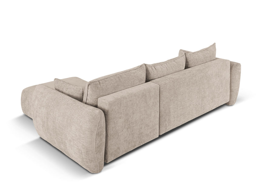 Right corner sofa with bed function and box, Matera, 4-seater, beige