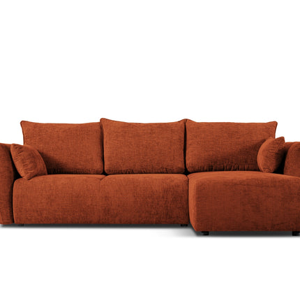 Right corner sofa with bed function and box, Matera, 4 seats, Terracotta