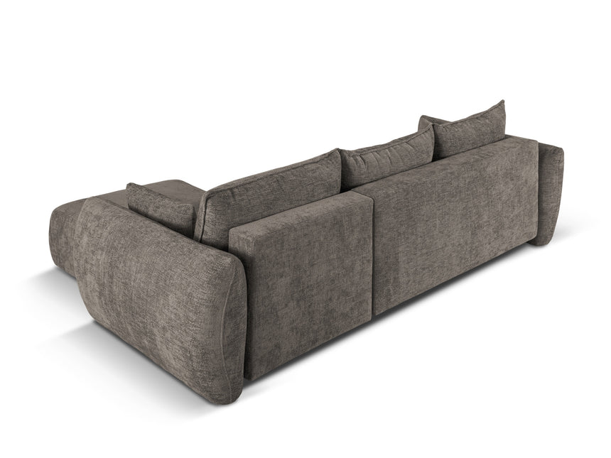 Right corner sofa with bed function and box, Matera, 4-seater, gray