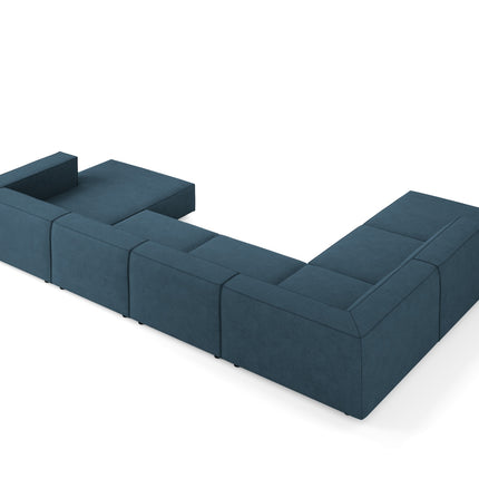 Panoramic corner sofa left, Arendal, 7-seater, navy blue
