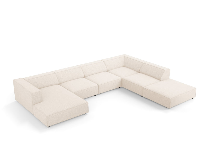 Panoramic corner sofa right, Arendal, 7-seater, light beige