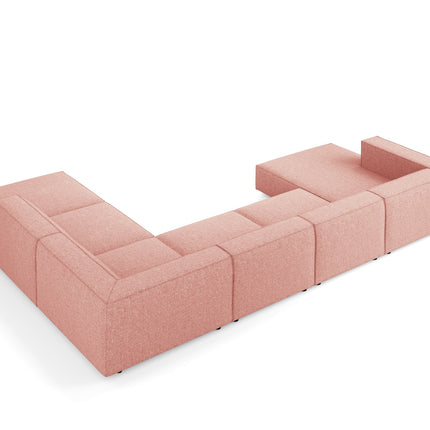 Panoramic corner sofa right, Arendal, 7-seater, pink