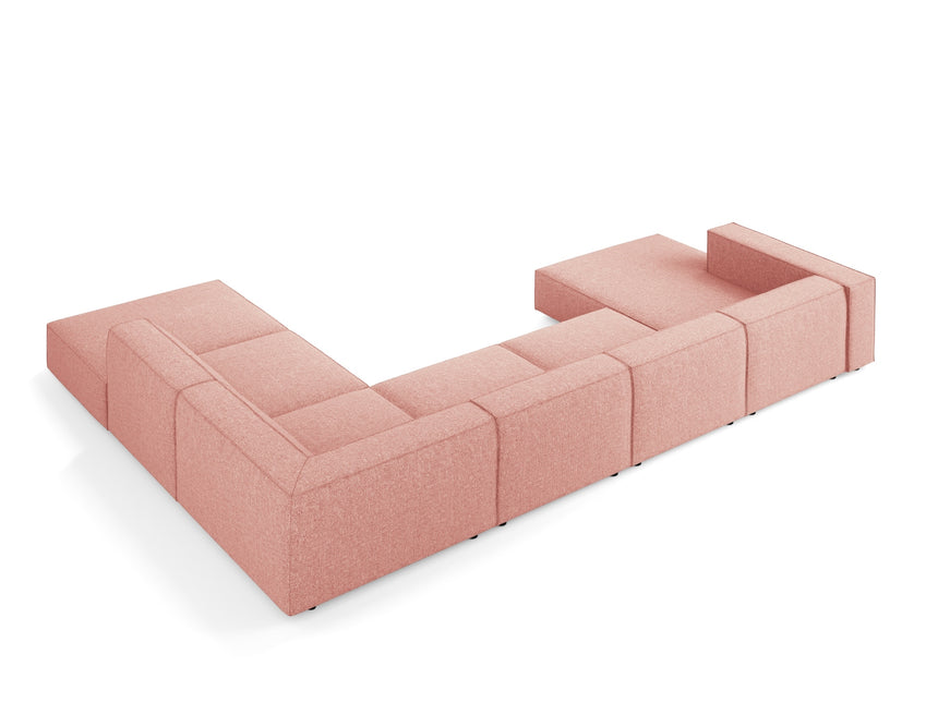 Panoramic corner sofa right, Arendal, 7-seater, pink