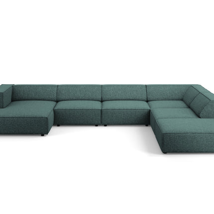 Panoramic corner sofa right, Arendal, 7-seater, petrol