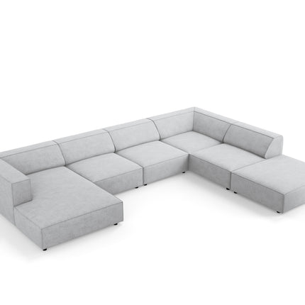 Panoramic corner sofa right, Arendal, 7-seater, light gray