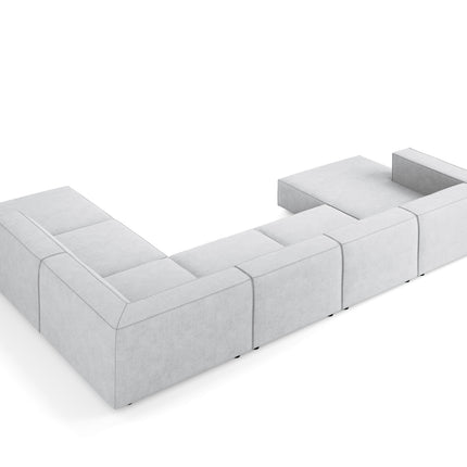 Panoramic corner sofa right, Arendal, 7-seater, light gray