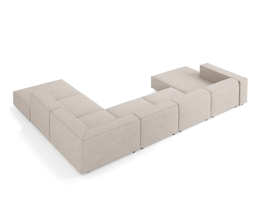 Panoramic corner sofa right, Arendal, 7-seater, dark beige