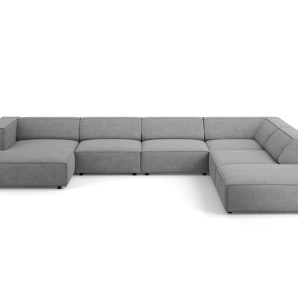 Panoramic corner sofa right, Arendal, 7-seater, dark gray