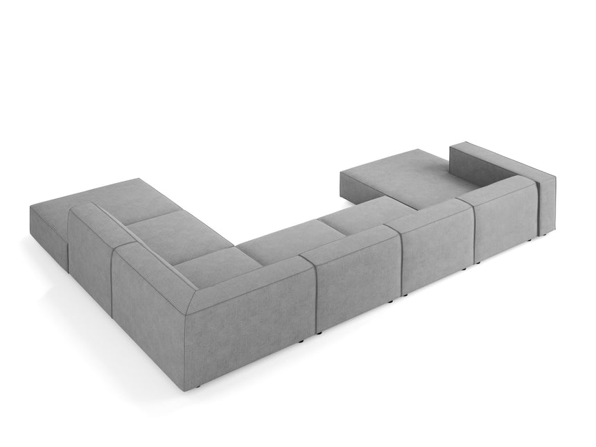 Panoramic corner sofa right, Arendal, 7-seater, dark gray