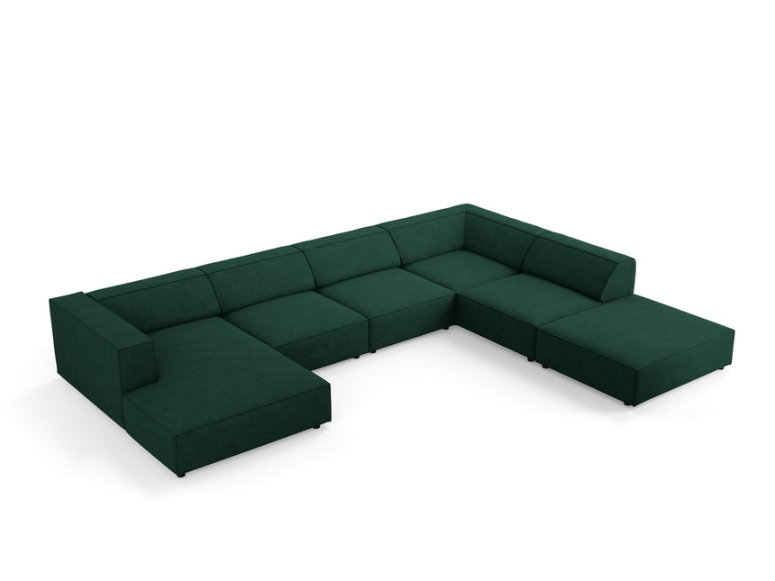Panoramic corner sofa right, Arendal, 7-seater, bottle green