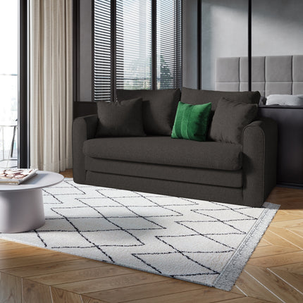 Sofa With Bed Function, Lido, 2 Seaters - Dark Gray