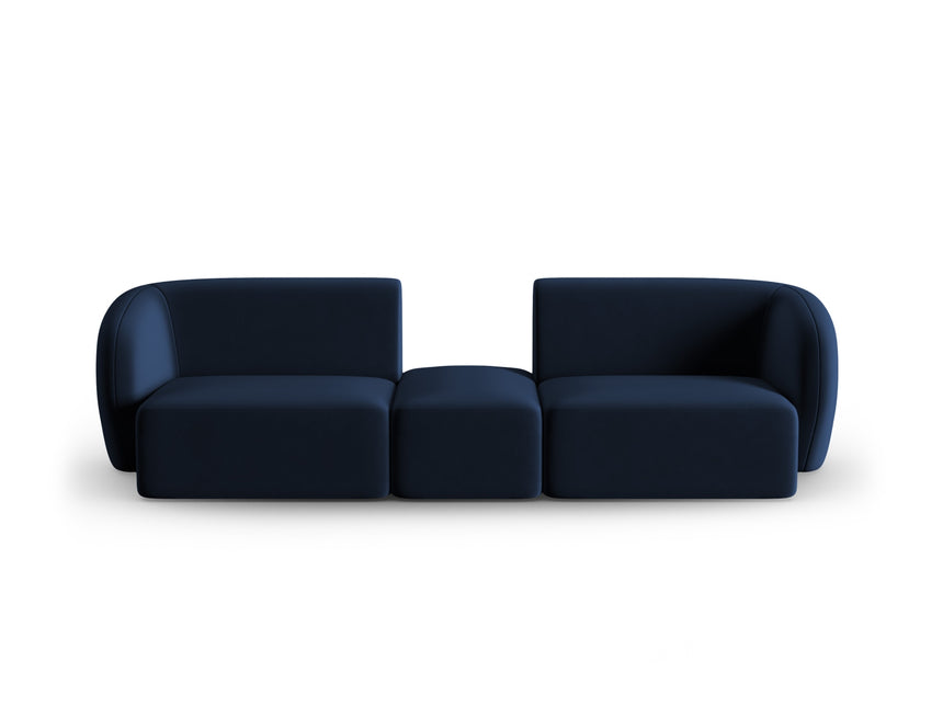 Modular velvet sofa, Shane, 2 seats - Royal blue