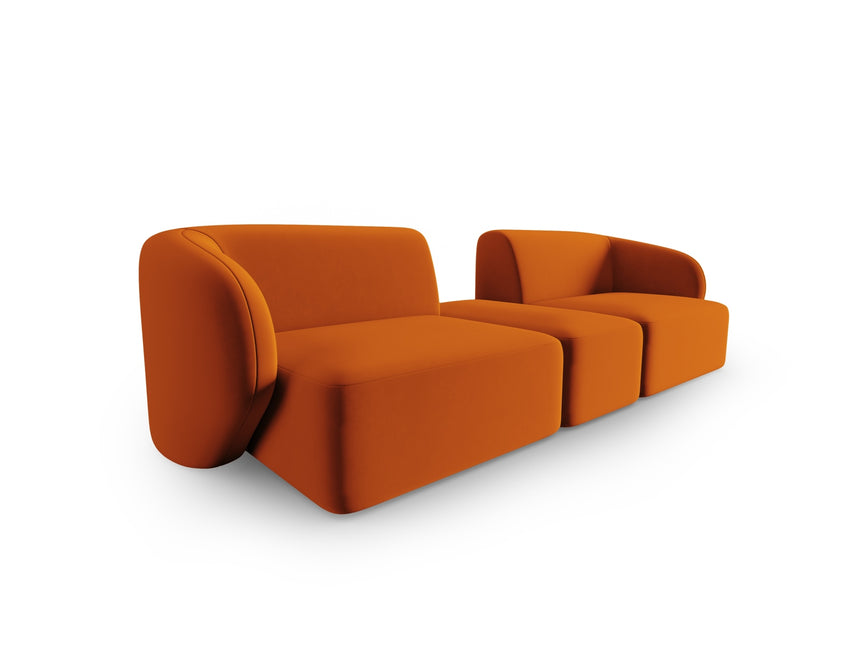 Modular velvet sofa, Shane, 2 seats - Terracotta