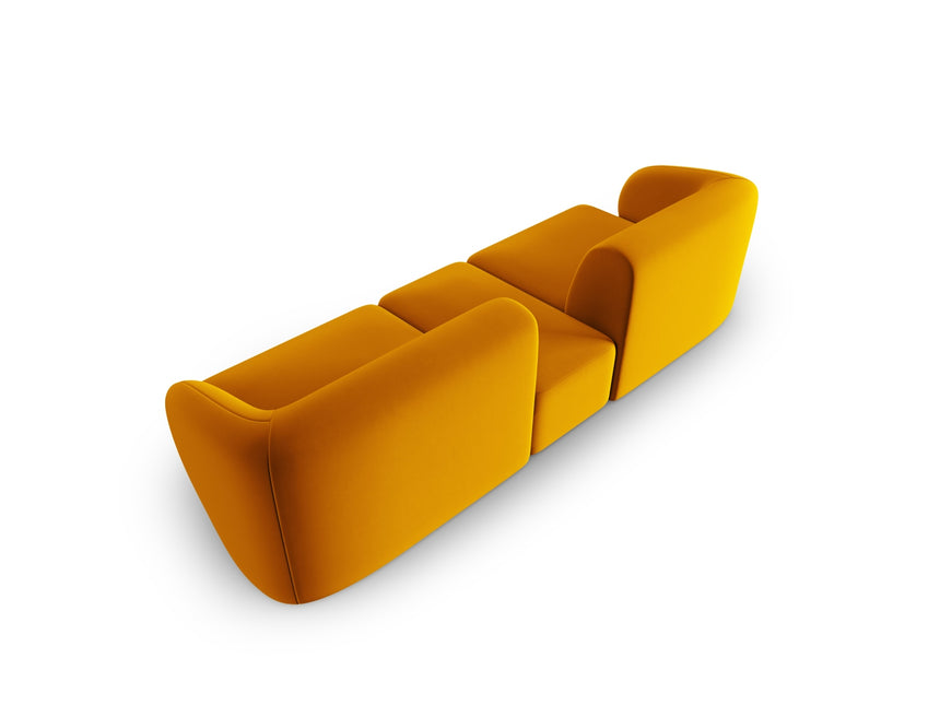 Modular velvet sofa, Shane, 2 seats - Yellow