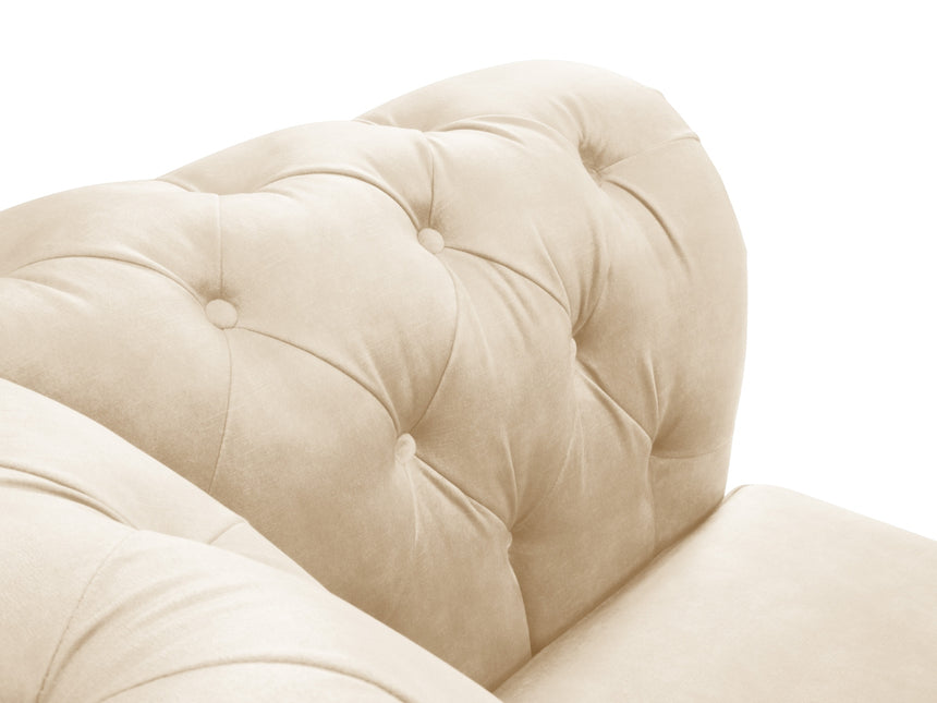 Velvet sofa, Lapis, 2 seats - Light beige