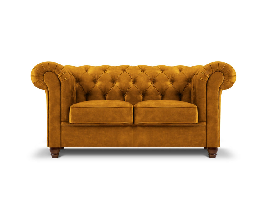 Velvet sofa, Lapis, 2 seats - Yellow