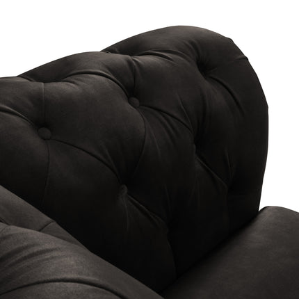 Velvet sofa, Lapis, 2 seats - Dark gray
