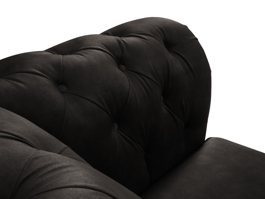 Velvet sofa, Lapis, 2 seats - Dark gray