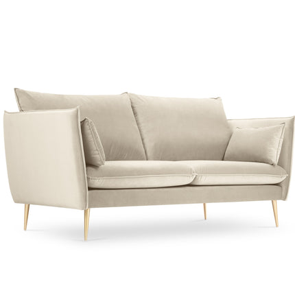 Velvet sofa, Agate, 2 seats - Light beige