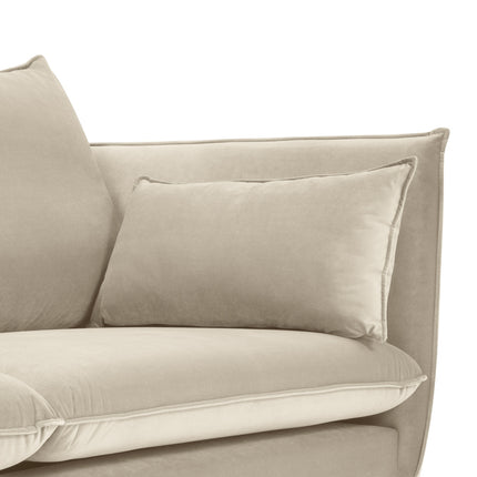 Velvet sofa, Agate, 2 seats - Light beige