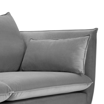 Velvet sofa, Agate, 2 seats - Light gray