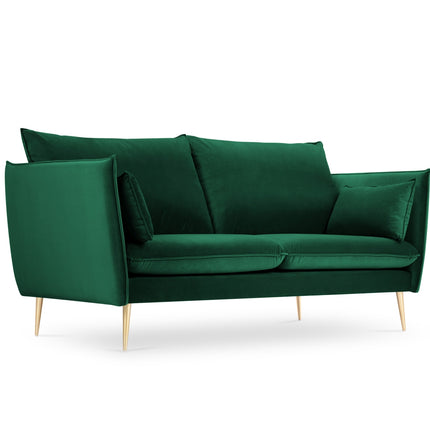 Velvet sofa, Agate, 2 seats - Bottle green