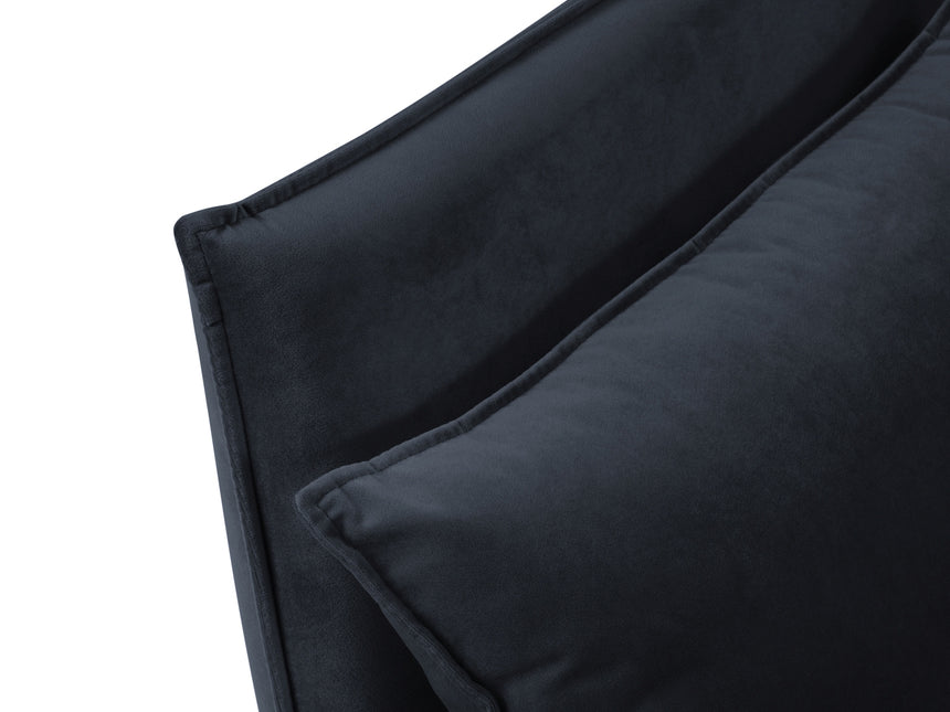 Velvet sofa, Agate, 2 seats - Dark blue