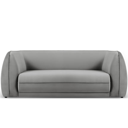 Velvet sofa, Lando, 2 seats - Light gray