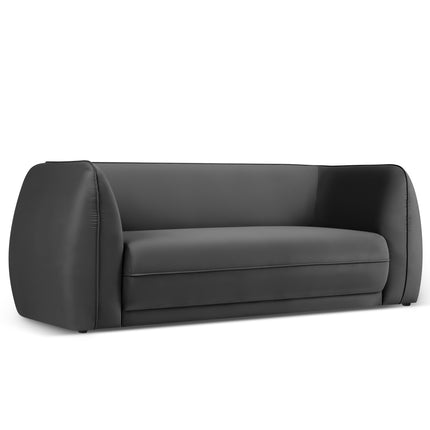 Velvet sofa, Lando, 2 seats - Dark gray