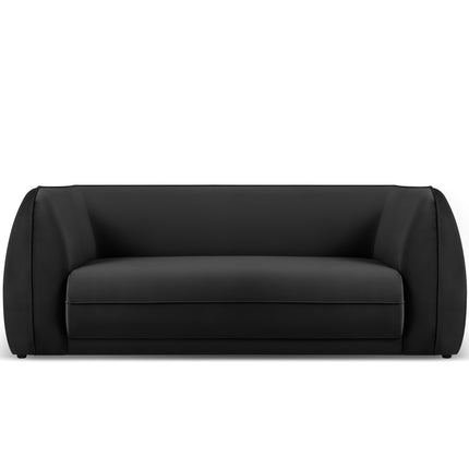 Velvet sofa, Lando, 2 seats - Black