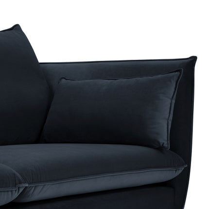 Velvet sofa, Agate, 2 seats - Dark blue