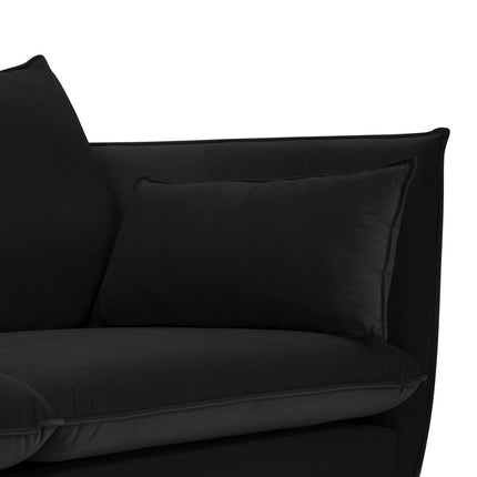 Velvet sofa, Agate, 2 seats - Black