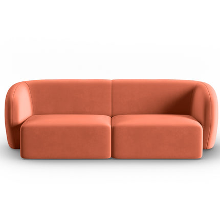 Velvet modular sofa, Shane, 2 seats - Coral