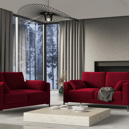 Velvet sofa, Jade, 2 seats - Red