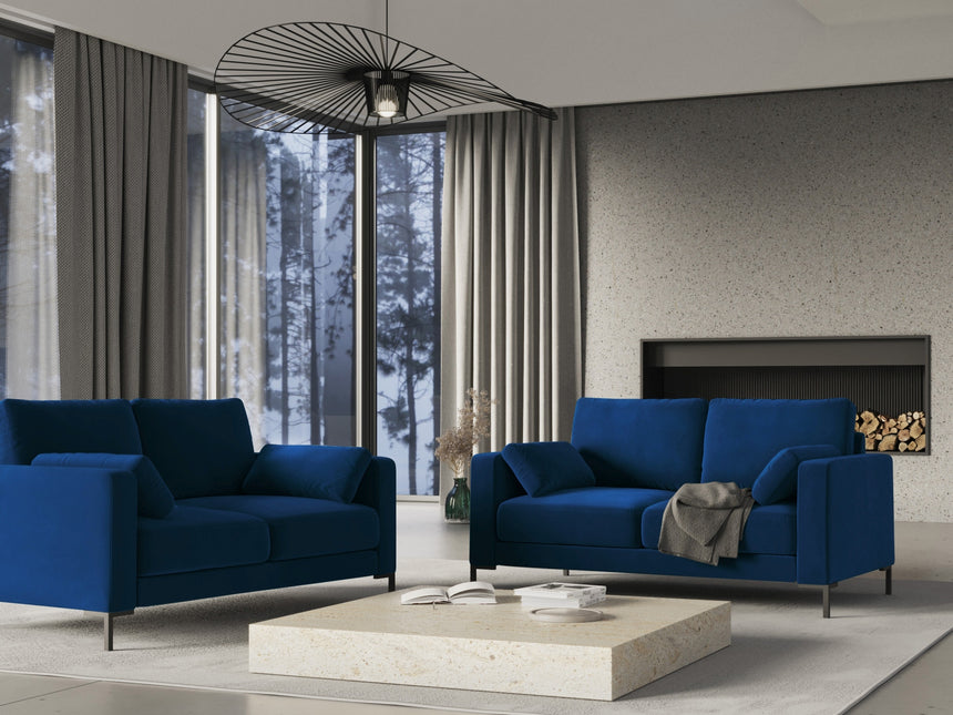 Velvet sofa, Jade, 2 seats - Royal blue