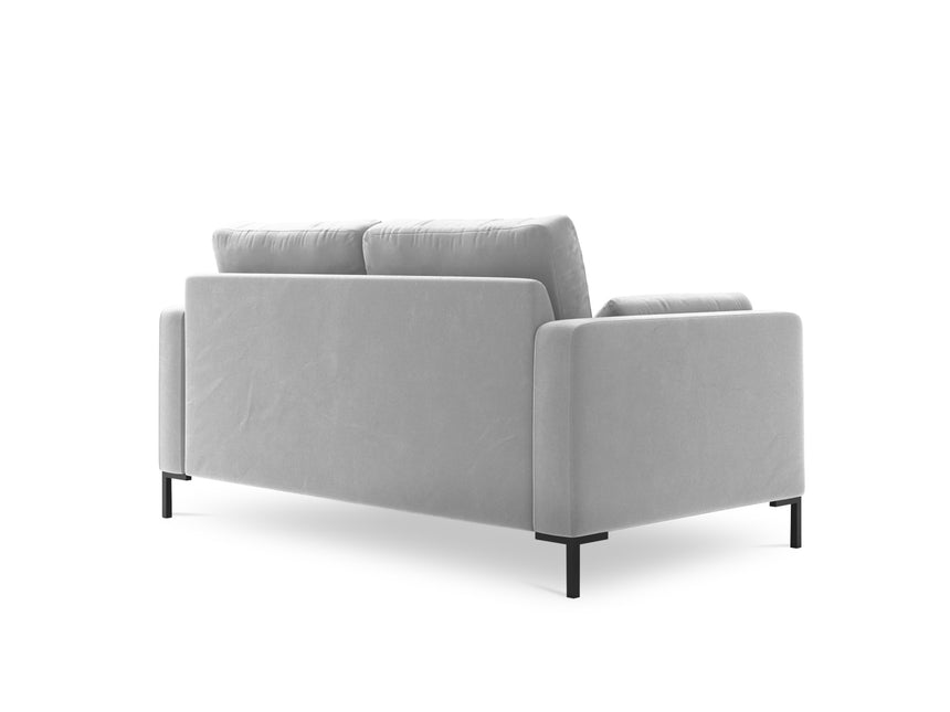 Velvet sofa, Jade, 2 seats - Silver