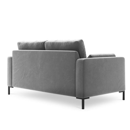 Velvet sofa, Jade, 2 seats - Gray