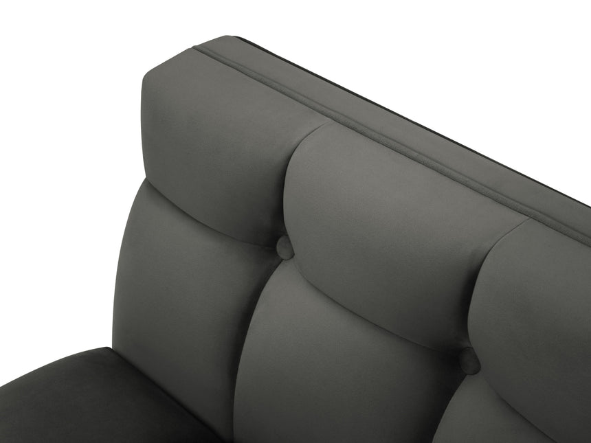 Velvet sofa, Karoo, 2 seats - Dark gray