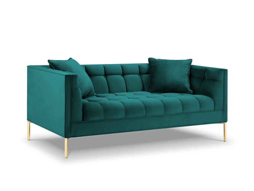 Velvet sofa, Karoo, 2 seats - Turquoise
