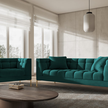 Velvet sofa, Karoo, 2 seats - Turquoise
