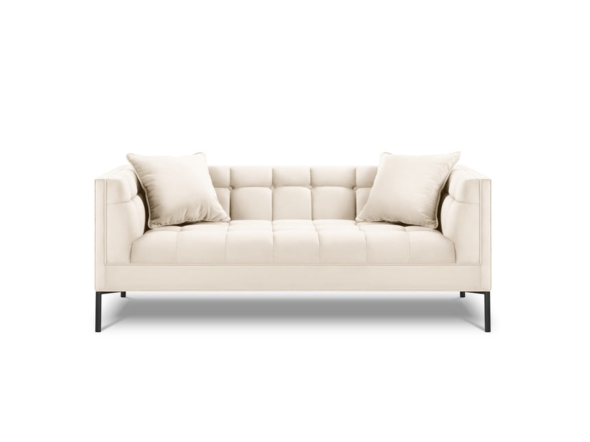 Velvet sofa, Karoo, 2 seats - Light beige