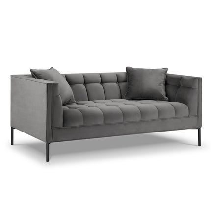 Velvet sofa, Karoo, 2 seats - Light gray