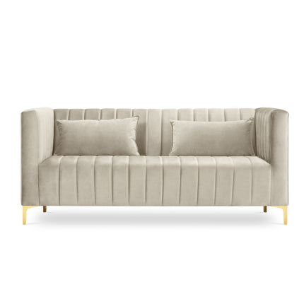Velvet sofa, Annite, 2 seats - Light beige