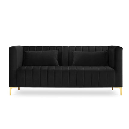 Velvet sofa, Annite, 2 seats - Black