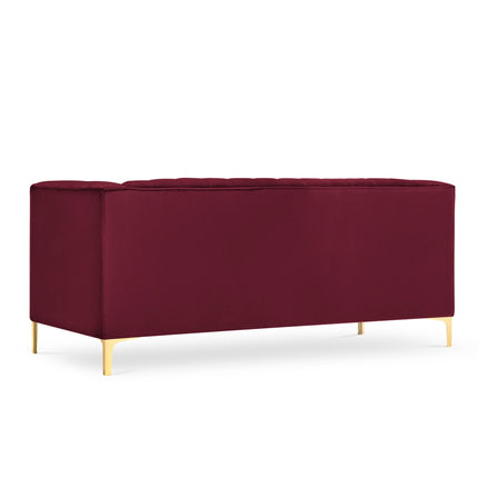 Velvet sofa, Annite, 2 seats - Dark red