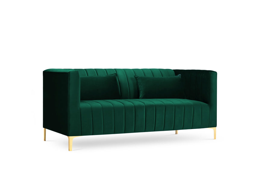 Velvet sofa, Annite, 2 seats - Bottle green