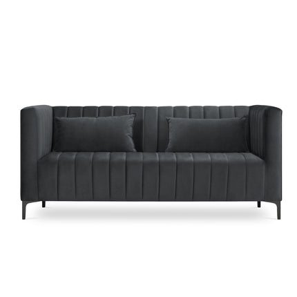 Velvet sofa, Annite, 2 seats - Dark gray
