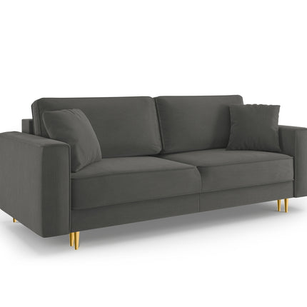 Sofa with bed function and box, Dunas, 3 seats - Gray