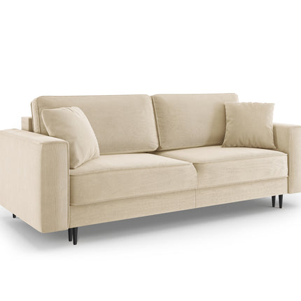 Sofa with bed function and box, Dunas, 3 seats - Beige